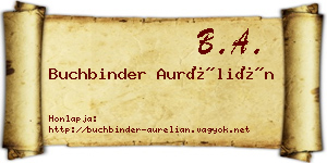 Buchbinder Aurélián névjegykártya